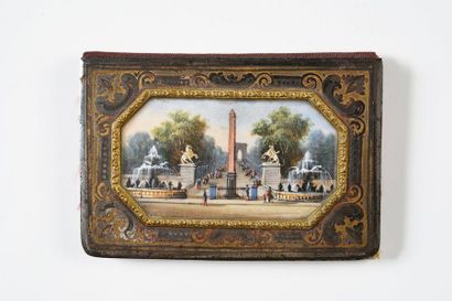 Small notebook case, circa 1836, both sides...