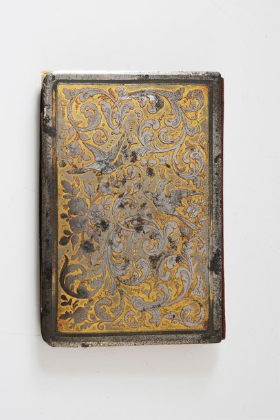null Small notebook case, circa 1836, both sides lined with acid-etched and partly...