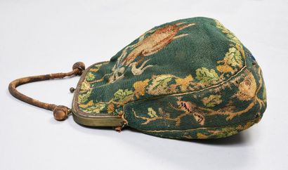 null Hunter's bag, second third of the XIXth century, tapestry on wool and polychrome...