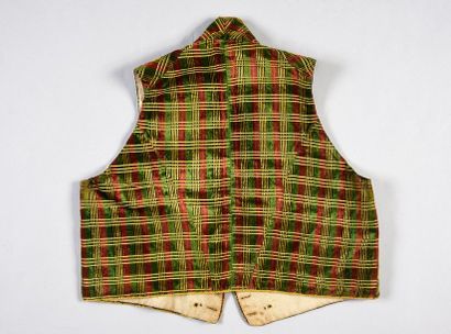 null Curious waistcoat, XIXth century, square waistcoat with small straight collar...