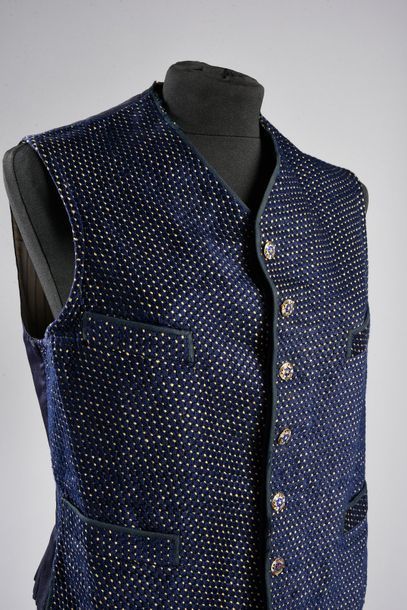 null Waistcoat, second half of the XIXth century, round-necked waistcoat entirely...