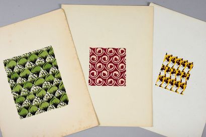  Ensemble de maquettes pour la mode, Atelier Testemale, 1930-1970 environ, gouache...