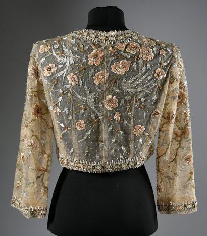 null Short jacket of an evening ensemble Haute couture embroidered with Swarovski...