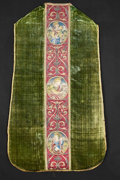 Chasuble with embroidered orphreys, Spain,...