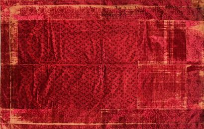 null Carpet in two precious crimson velvets, Italy, 16th century, raised crimson...