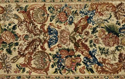 null Two embroidered bed slopes, Louis XIV period, needlepoint wool and polychrome...