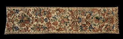 null Two embroidered bed slopes, Louis XIV period, needlepoint wool and polychrome...