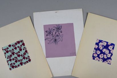  Ensemble de maquettes pour la mode, Atelier Testemale, 1930-1970 environ, gouache...