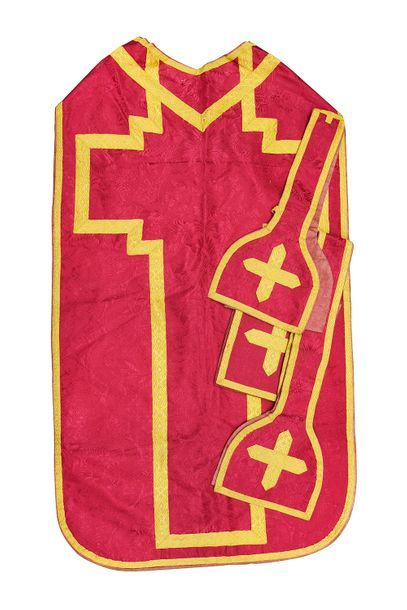 Chasuble, stole, maniple and burse, first...
