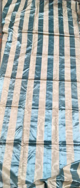 null Gourgouran, early 19th century, alternating sky blue satin jasper stripes and...