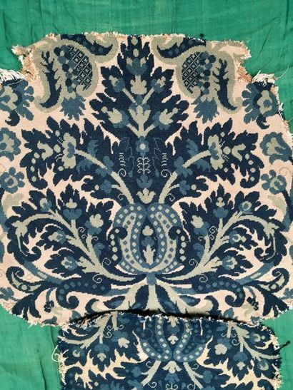 null Meeting of seat upholstery, 18th and 19th centuries, four Regency style upholstery...