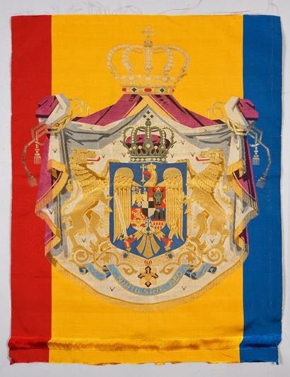 null Flag of Romania woven by the Tassinari&Chatel factory in 1925, rich fabric made...