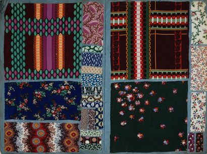 null Album of samples of prints on wool for fashion, Alsace, Second Empire, prints...