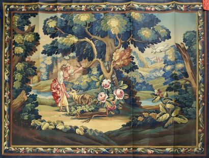 null The messenger, tapestry cardboard, first half of the 20th century, gouache on...