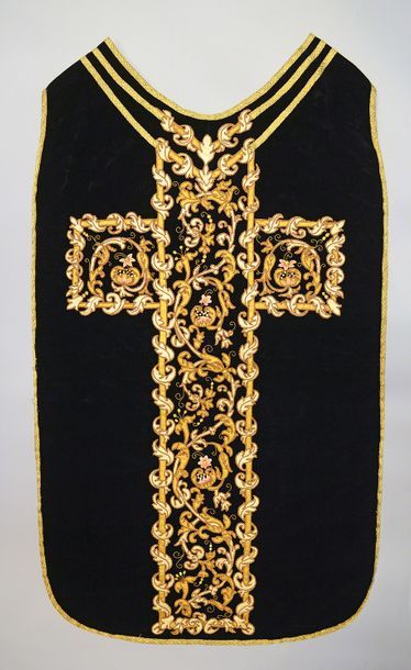 Chasuble, end of the 19th century, in midnight...