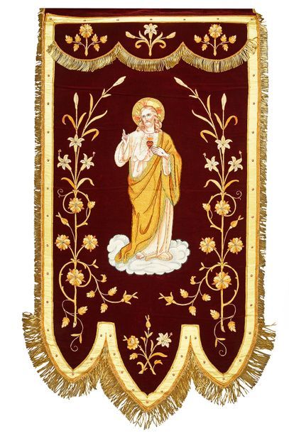 Sacred Heart of Jesus, processional banner,...