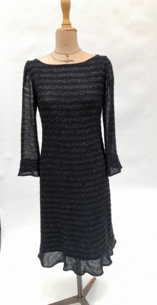 null MISS TORRENTE, dress in silk jersey with tonal stripe pattern with long sleeves....