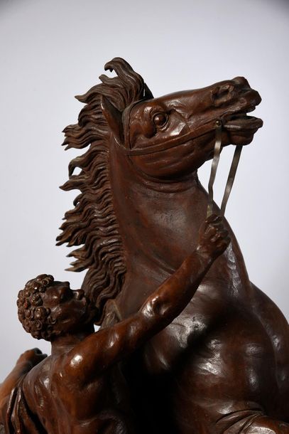 Guillaume COUSTOU ((1677 - 1746) d'après. 
Cheval retenu par un palfrenier ou cheval...