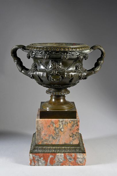 Warwick's vase. Reduction in chased and patinated...