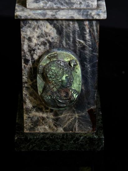 null Important labradorite cameo representing a bearded warrior with long curly hair,...