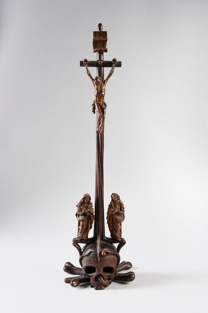 Christoph Daniel SCHENCK (1633 – 1691). Entourage de. Crucifix en arbre de vie sur...