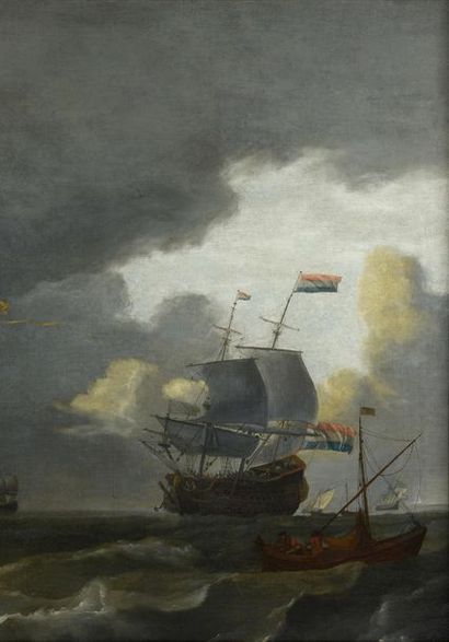 Michiel MADDERSTEEG (1662 - 1708) entourage de. 
Marine.
Canvas.
76 x 99 cm.