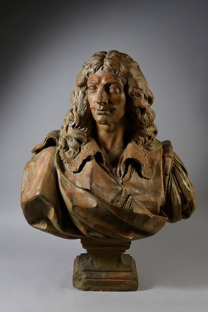 null Bust of Molière.
Terracotta (traces of lacquer, small accidents). 
 Based on...