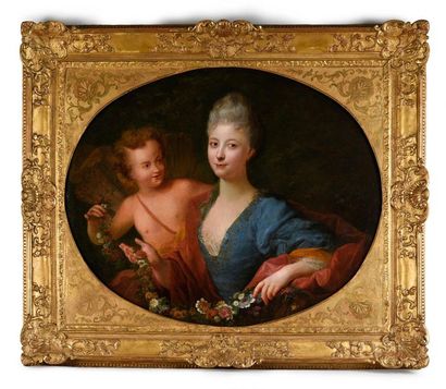 École Française vers 1700, entourage de Louis de Sylvestre. 
Portrait de Madame Papillon...