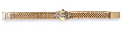 ROLEX Ladies' watch in 750th gold, round dial with Roman numerals, concealed by a...