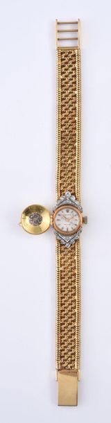 ROLEX Ladies' watch in 750th gold, round dial with Roman numerals, concealed by a...