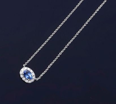 Necklace in 750th white gold, adorned with...