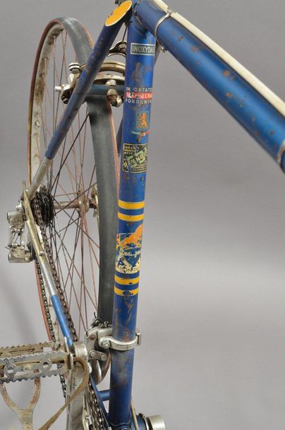 null Raymond Impanis. Rider's Peugeot bicycle for the 1957 season with the Peugeot-BP-Dunlop...