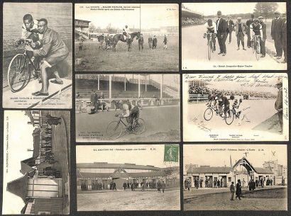 null Major Taylor. Set of 5 postcards of the American sprinter. Enclosed are 2 postcards...