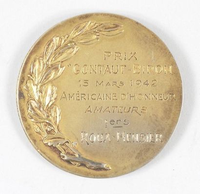null Médaille du Prix "Gontaut-Biron" du 15 mars 1942. 1er Roux-Mensier dans l'américaine...