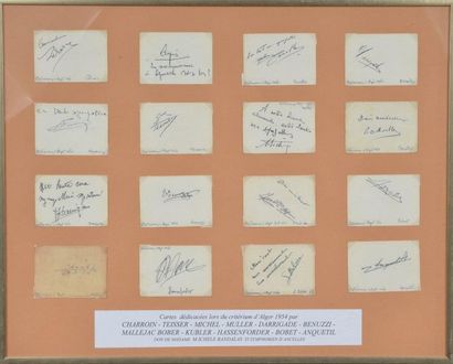 null Set of 16 authentic dedications collected during the Critérium of Algiers on...