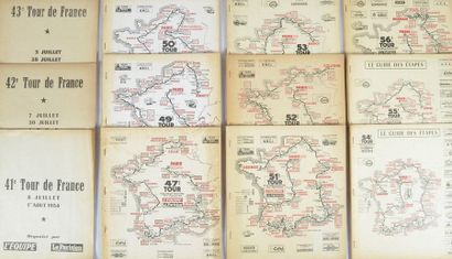 null Collection of 46 books of Route du Tour de France between 1954 and 2006. All...