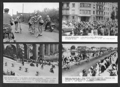 null Tour de France. Ensemble d'environ 140 photos originales de presse des Tours...