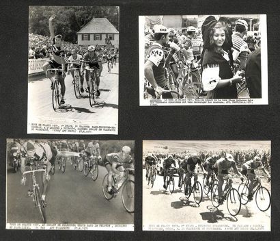 null Tour de France. Ensemble d'environ 40 photos originales de presse des Tours...