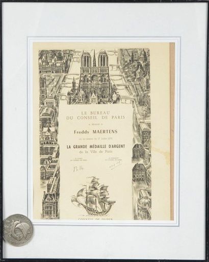 null Diploma of "La Grande Médaille d'Argent" of the Paris Council awarded to Freddy...