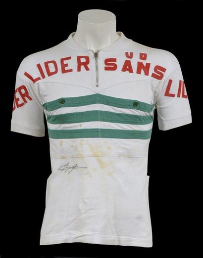 null Jacques Anquetil. Winner's jersey of the Tour of Catalonia 1967 during which...