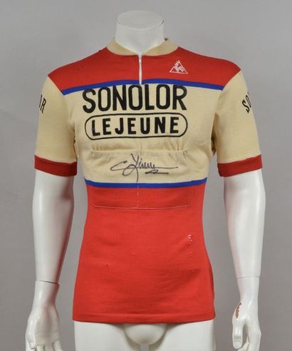 null André Zimmermann. Jersey worn on the 1969 Tour de France with the Sonolor-Lejeune...