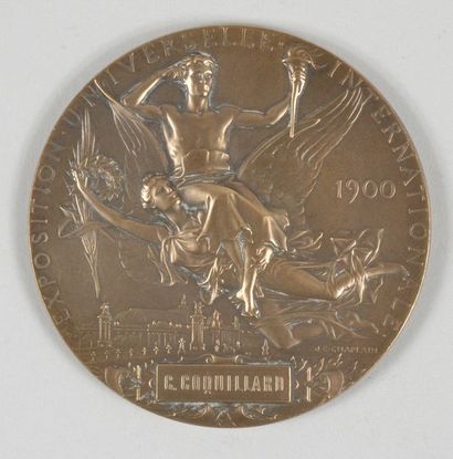 null PARIS 1900. Médaille de participant en bronze attribuée à C.Coquillard. Par...