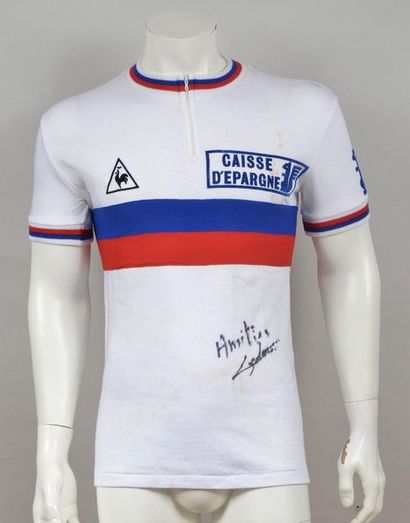 null Éric Salomon. Maillot porté de Vainqueur du Tour du Limousin 1982. Il sera pendant...