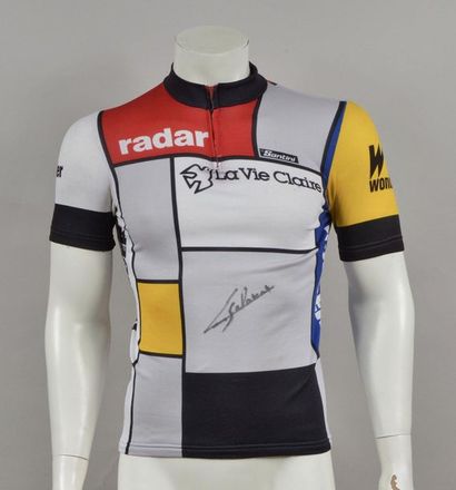 null Eric Solomon. Jersey worn with the La Vie Claire team during the 1985 Tour de...