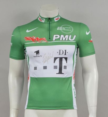 null Erik Zabel. Maillot Vert du Tour de France 2000 avec la signature du coureur...