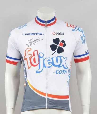 null Christophe Mengin. Jersey worn on the 2003 Tour de France with the FDJ team....