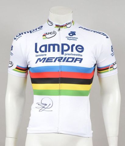 null Rui Costa. World Champion jersey, title won in 2013. He joins the Lampre team...