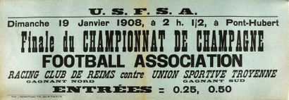null Affiche originale de la Finale du Championnat de Champagne de Football Association...