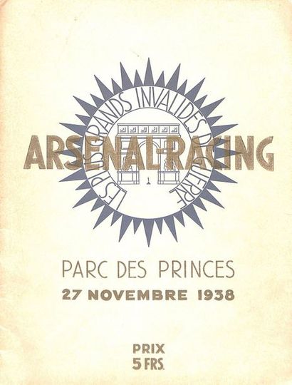 null Racing. Official programme of the meeting between Arsenal and Racing on 27 November...