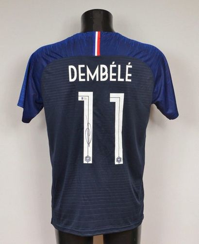 null Ousmane Dembélé. N°11 jersey of the French team. Authentic signature of the...